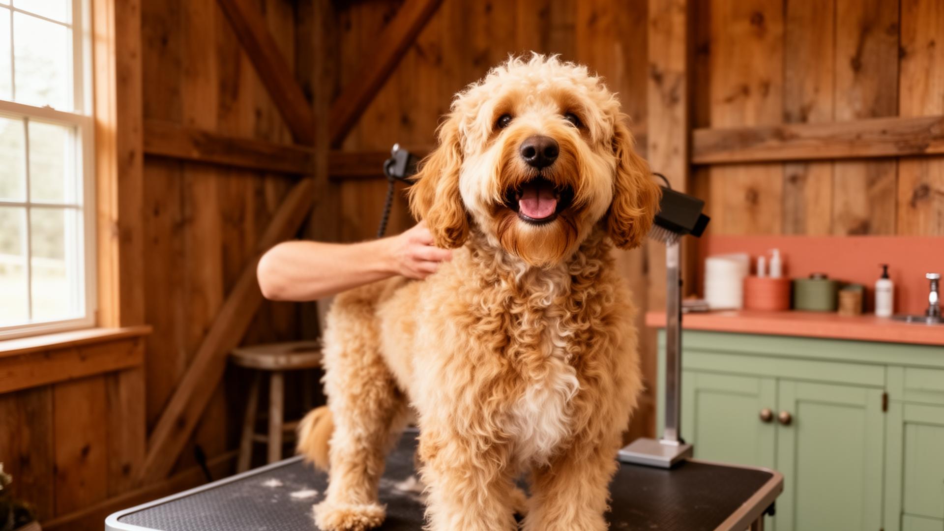 A happy, freshly-groomed dog at Rustic Scruff Grooming